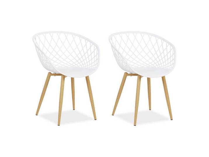 Chaise de jardin avec accoudoirs Blanc Lot de 2 Fauteuils de jardin Plastique Chaises exterieur Chaise de terrasse