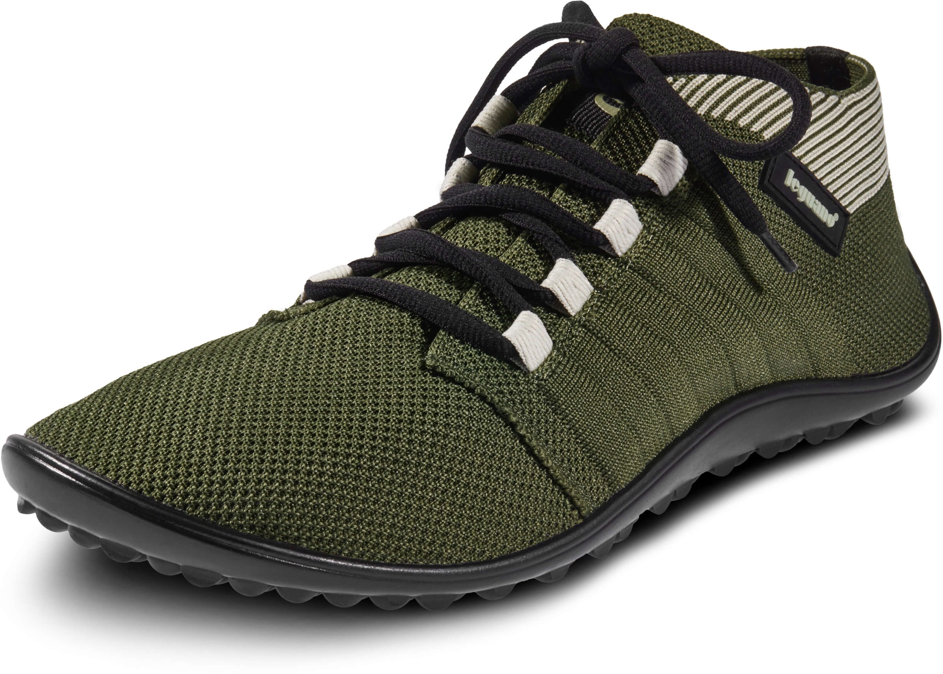 Barfußschuh LEGUANO "BEAT", Damen, Gr. 44, ungefüttert, grün (dunkelgrün), Textil, Schuhe Barfußschuh, Freizeitschuh, Halbschuh, Schnürschuh für Maschinenwäsche geeignet