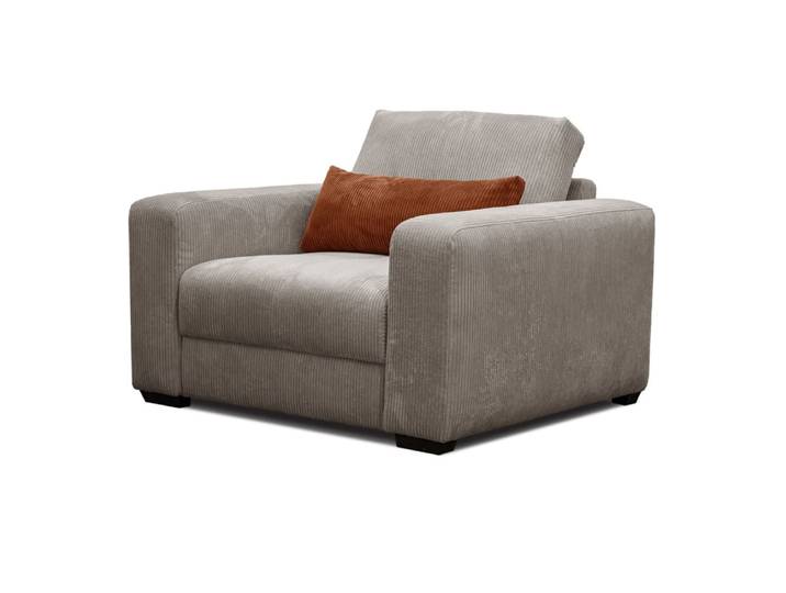 Fauteuil en velours côtelé taupe
