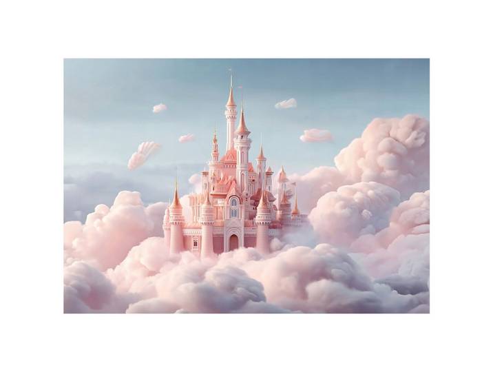 FOTOTAPETE Mädchen Märchenschloss Rosa 300x210 cm