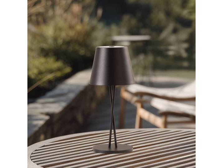 Lindby LED-Akkutischleuchte Janea CROSS, schwarz, Metall Lindby, dimmbar, schwarz, Metall, Modern