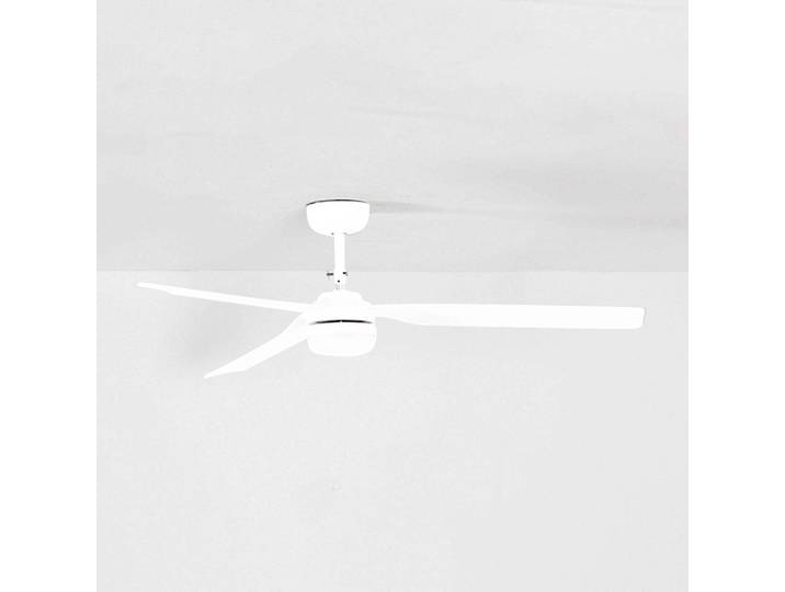 FARO BARCELONA LED-Deckenventilator Punt M, weiß, DC, leise, Ø 130 cm, CCT M LED, weiß / opal, für Wohn- / Esszimmer, Metall, Modern