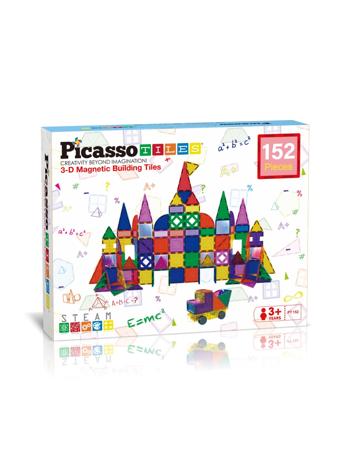PicassoTiles 152-teiliges Magnetische Bausteine Set