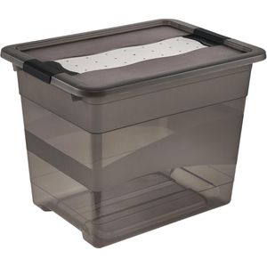Keeeper Aufbewahrungsbox Kristallbox Cornelia, 24L, mit Deckel, Kunststoff, crystal grey, 40x30x30 cm