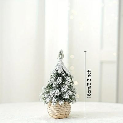 Inspire Select Snow Flocked Mini Cedar Christmas Tree PE Simulation Desktop Holiday Decoration 56a 6.30 In