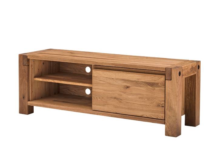 TV-Lowboard Woodstock aus massiver Balkeneiche – Montierte Lieferung – 3%-Vorkasse-Rabatt