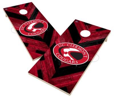 Skip's Garage Cincinnati Clermont College Cougars Premium 2x4 Cornhole Boards - V3