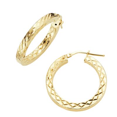 Paar Creolen FIRETTI "Schmuck Geschenk Silber 925 Ohrschmuck Ohrringe diamantiert", gelbgoldfarben, Ohrringe, Damen, 26mm, Silber 925 (Sterlingsilber)
