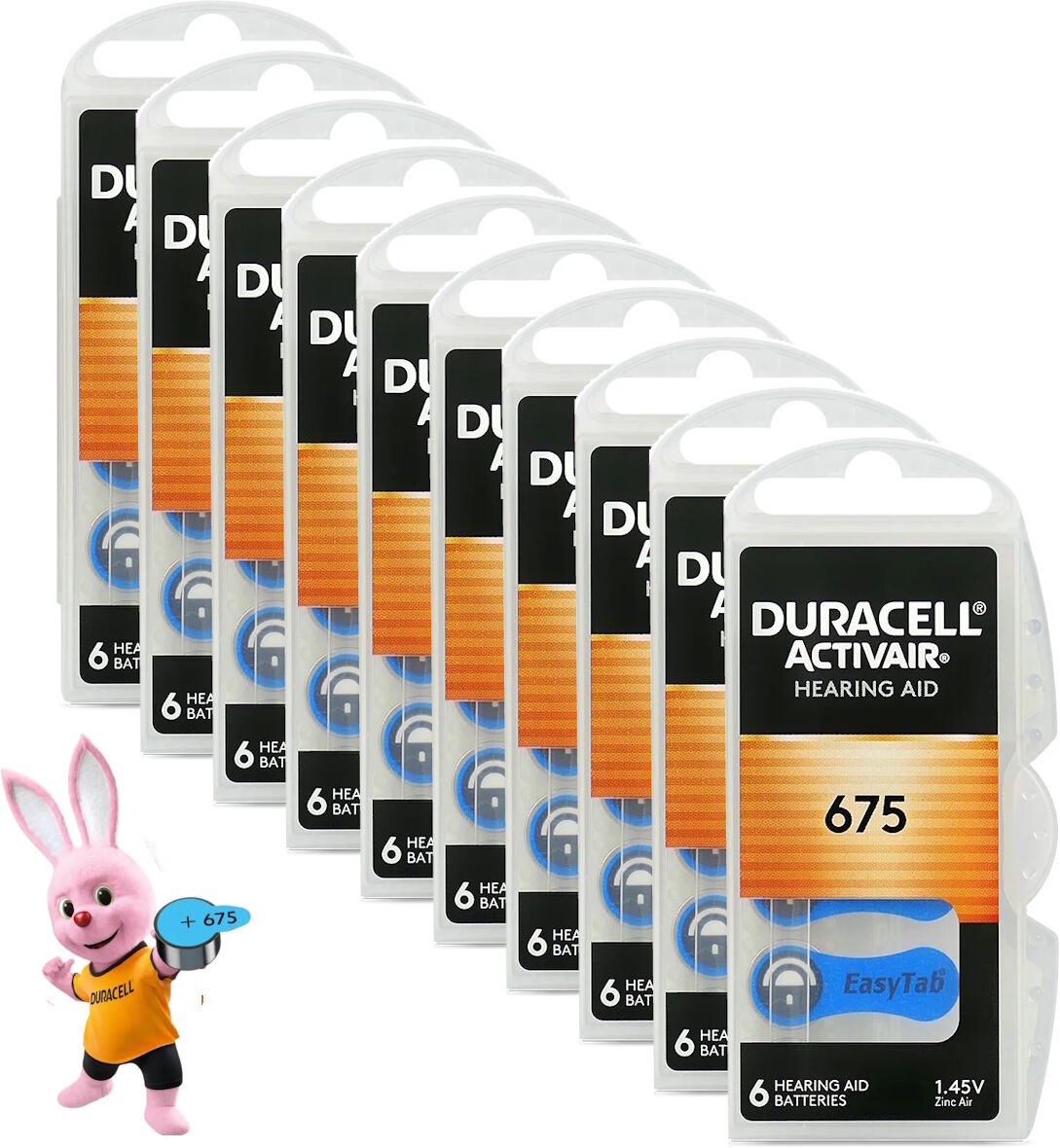 Duracell Activair Size 675 EasyTab Hearing Aid Batteries (Blue)   60-Pack