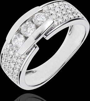 Edenly Ring Sternbilder - Trilogie Pavage WeiÃŸgold - 0.84 Karat - 59 Diamanten
