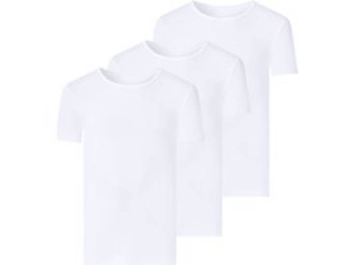 ESMARA MEN Lot de 3 maillots de corps côtelés homme (col rond, blanc, M)