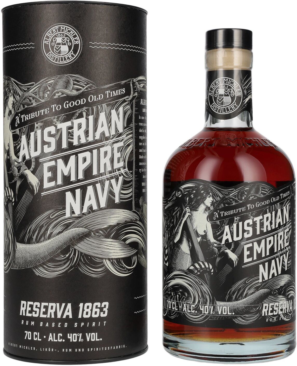 Austrian Empire Navy RESERVA 1863 Rum Based Spirit 40% Vol. 0,7l in Geschenkbox