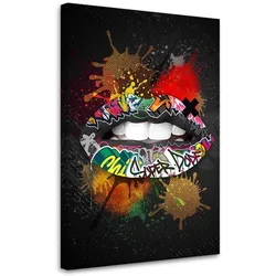 LEINWANDBILD Mund Pop Art 80x120cm