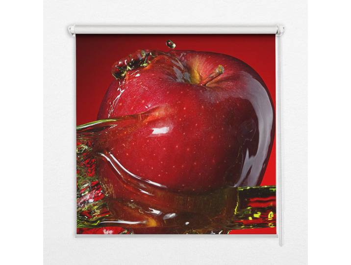 Tulup Innenrollo - Fensterrollo - Rollo - 150x140 cm - Roter Apfel im Wasser, Kunststoff, Rechteckig, 150x140x0.5 cm, Heimtextilien, Vorhänge, Rollos