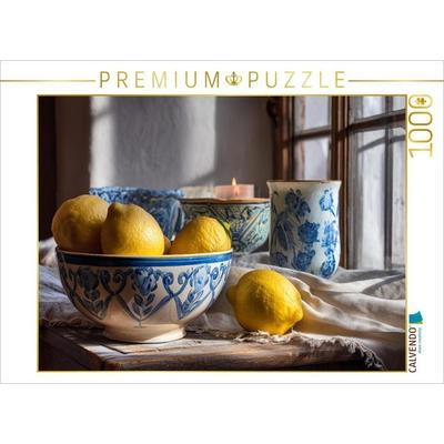 CALVENDO Puzzle Im Novembergrau trifft Gelb auf Blau | 1000 Teile Lege-Größe 64x48cm Foto-Puzzle für glückliche Stunden