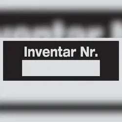 Maschinenkennzeichnung, Inventar Nr. - 80x30x0.5 mm Alu blank