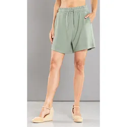 JASMINELLA Paperbag-Shorts mit Struktur-Hedge Green