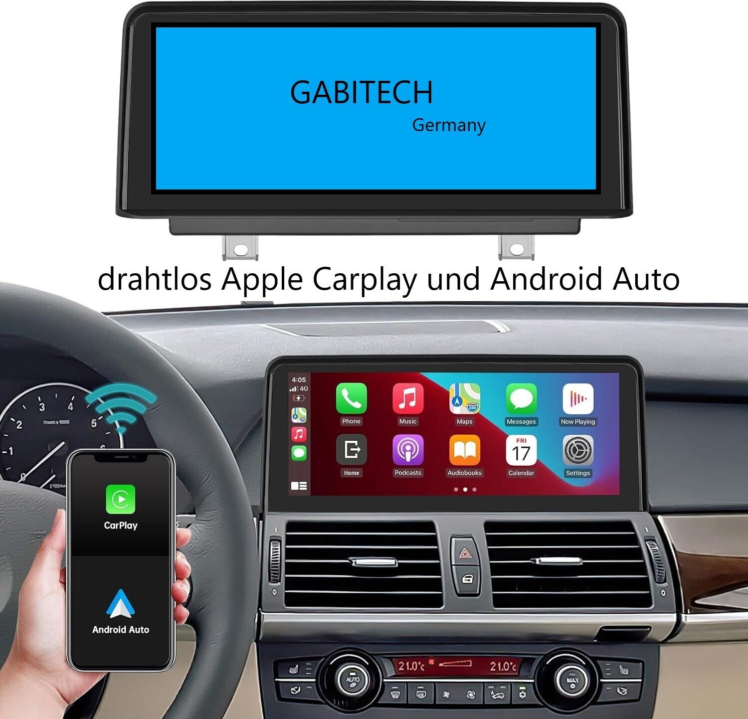 Für BMW X5 X6 E70 E71 CCC System.10.2 Zoll Android 13 GPS Navigation Autoradio drahtlos Apple Carplay und Android Auto USB WiFi Radio 4GB RAM 64GB ROM