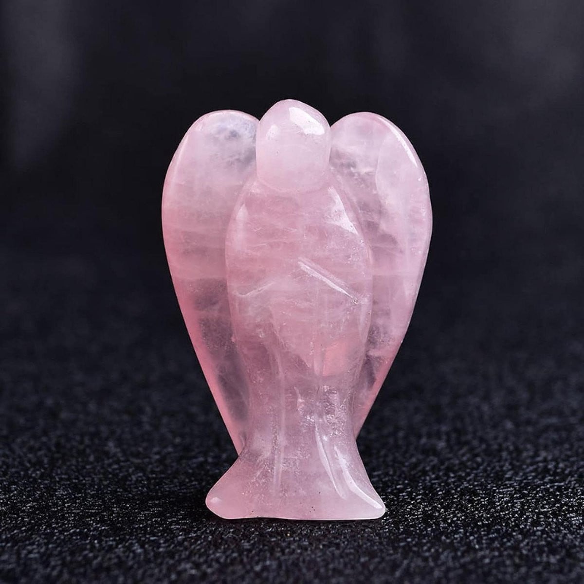 Engeltje van Rozenkwarts - Beschermengel van Natuurlijk Gesteente - Decoratie voor op Tafel - 3,8 cm