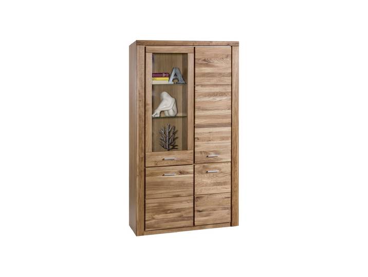 Vitrine mit Glastür Wildeiche massiv geölt Breite 108 cm - FREYJA