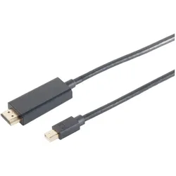 Shiverpeaks S/CONN maximum connectivity Displayportkabel-Mini DP 1.4 Kabel, MINI-Displayportstecker auf HDMI Ste (1 m), Videokabel, Schwarz