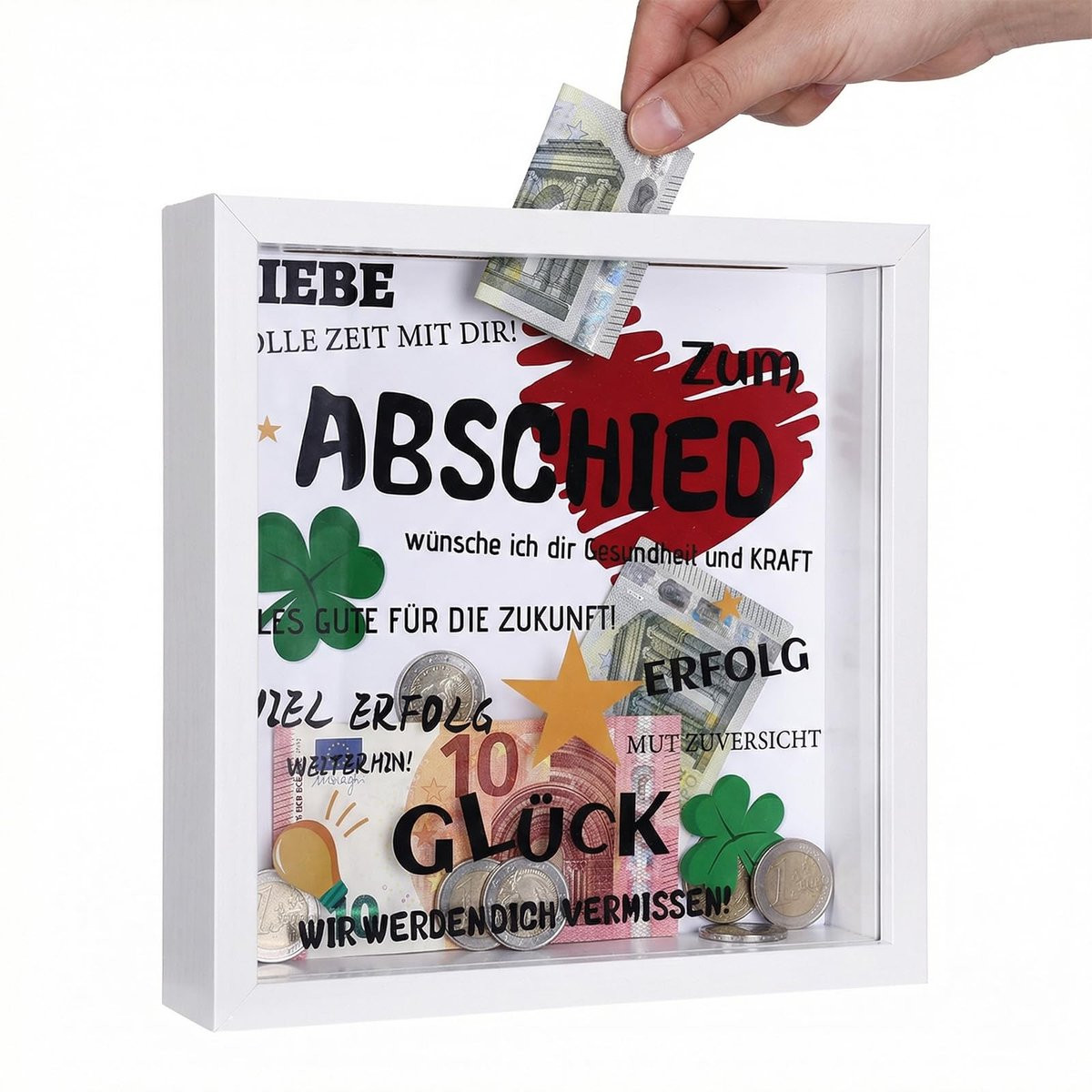 Omgoods Houten Geldbox Fotolijst voor Afscheidscadeau