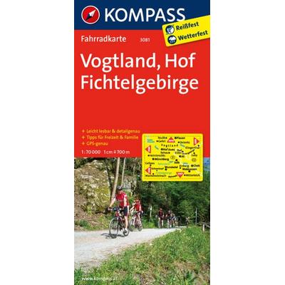 KOMPASS Fahrradkarte 3081 Vogtland - Hof - Fichtelgebirge 1:70.000, Sonstige von , KOMPASS Freytag & Berndt, 978-3-85026-584-3
