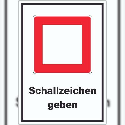 HB-Druck Schallzeichen geben Aufkleber mit Symbol und text Horn benutzen A1 (594x841mm)