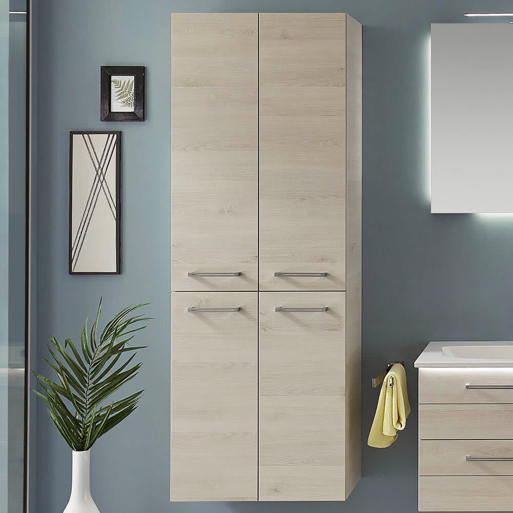 Pelipal Series 6025 (Solitaire) Tall cabinet 60 x 17 x 168 cm, 4 hinged doors, handle S 6025-HS60-01-17-F624K438-S-AN