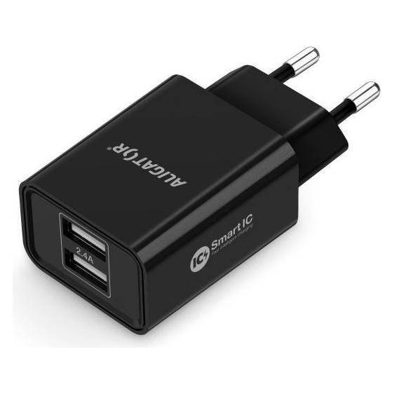 Aligator CHA0038 mobile device charger Universal Black AC Fast charging Indoor (2 Ports) (CHA0038)