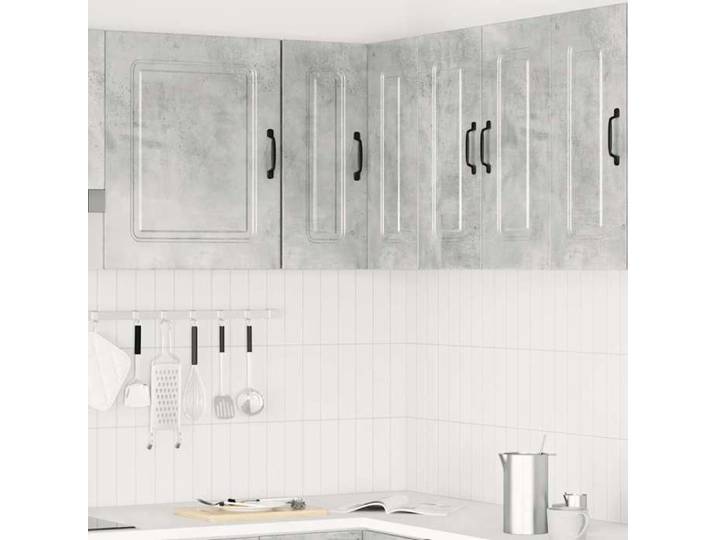 Promo 2026 1 pcs Armoire/Cabinet/Placard d'angle - SARAZYJ - meuble de cuisine - Fixation murale - Kalmar gris béton - S5487210