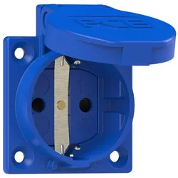 PCE 1050-0bsc Schutzkontakt-Anbausteckdose P-Nova+ 50x50 nat Shutter IP54 seitlich (blau) 10500bsc