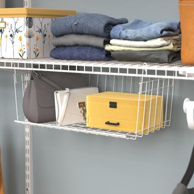 ClosetMaid White Wire 17-inch Wide Hanging Basket Shelf