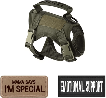 Inspire Curations Tactical Escape Proof Cat Harness Vest For Outdoor Adventures green Vest 2 Patches
