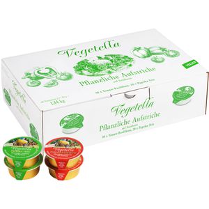 Vegetella Gemüseaufstrich pflanzliche Aufstriche Mix, glutenfrei & vegan, mit Gemüse & Kräutern, je 24 g, 60 Stück