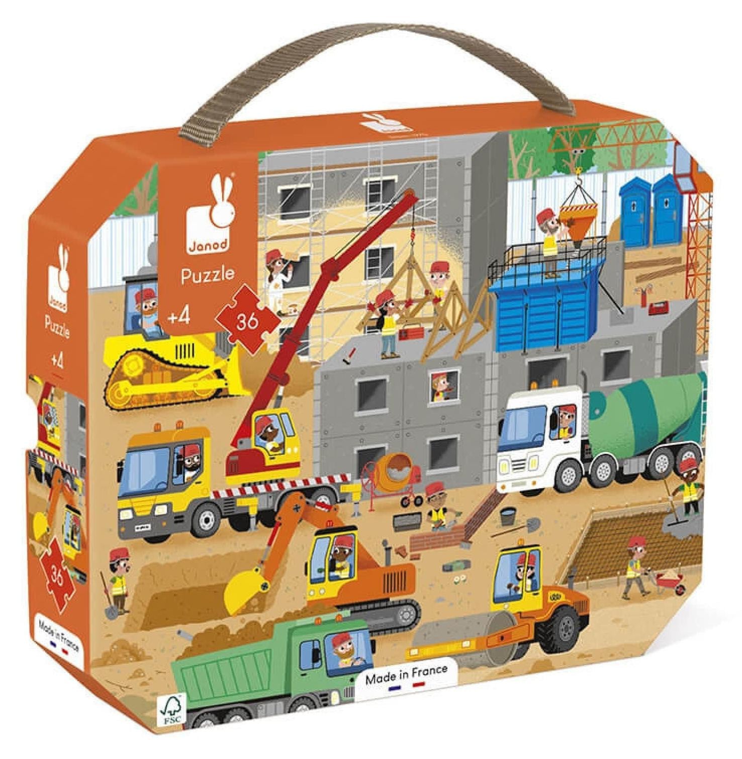 Janod Puzzel in koffer met 36 stukjes thema poppen