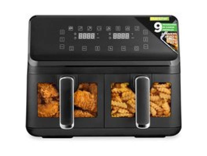 Friteuse à air sans huile - NUTRICHEF - NutriChef Airfryer - Double panier 8 3 L - 9 programmes - Fenêtre LED