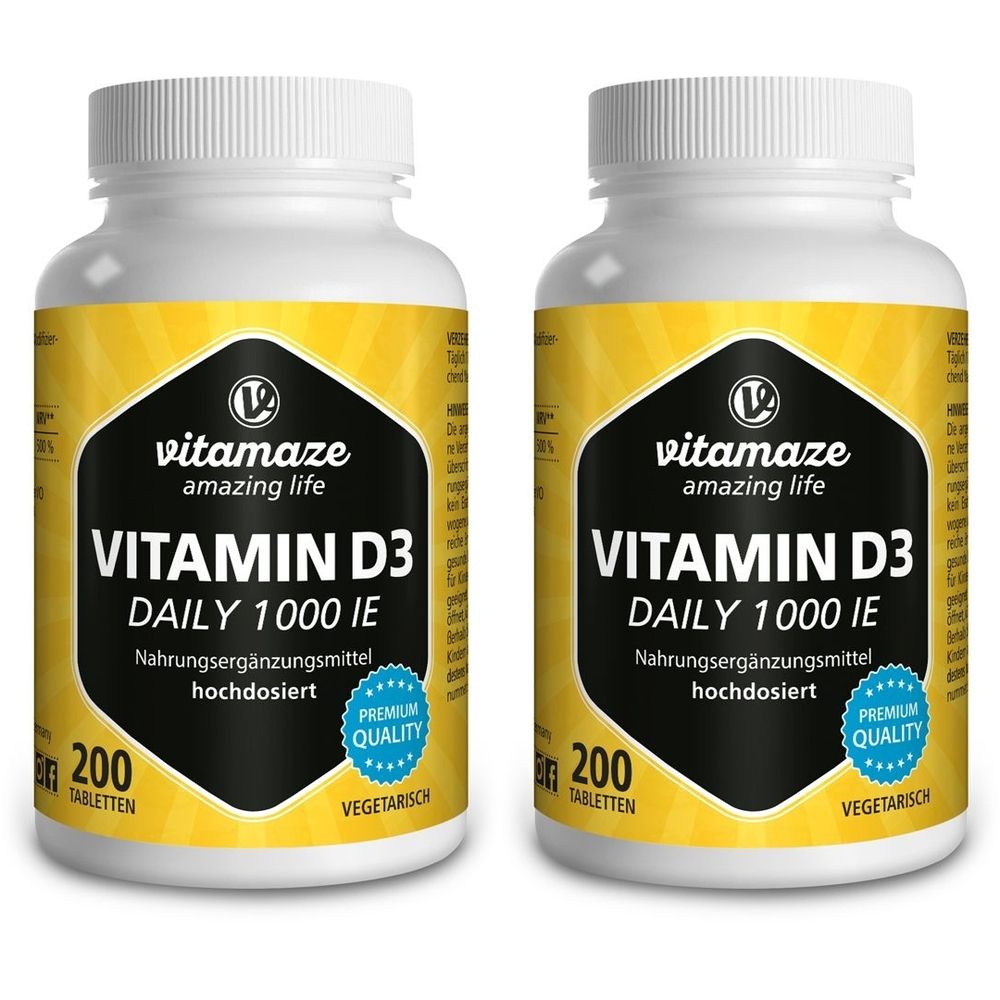 Vitamin D3 1.000 I.e. daily vegetarisch Tabletten 2x 2x200 St