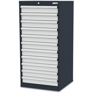 Simplaflex Schubladenschrank CL6H120110, Metall, 11 Schübe, lichtgrau, (B/H/T) 60 x 122 x 58cm