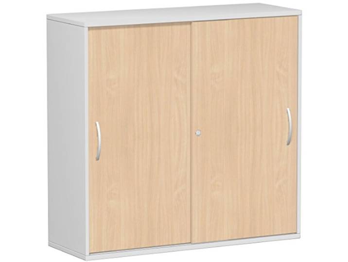 Gera Möbel Schranksystem Flex Schiebetürenschrank, Holzdekor, buche/lichtgrau, 120 x 42.5 x 118.2 cm
