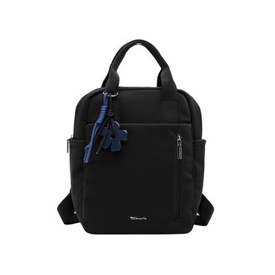 Rucksack TAMARIS "Rucksack TAS Maleen", Damen, Gr. B/H/T: 27cm x 33cm x 13cm, schwarz (schwarz 100), Polyurethane, Rucksäcke Rucksack