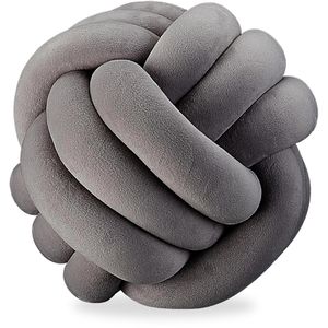 Relaxdays Sofakissen Knotenkissen 10025428, anthrazit, mit Polyesterbezug, 25 x 25 cm