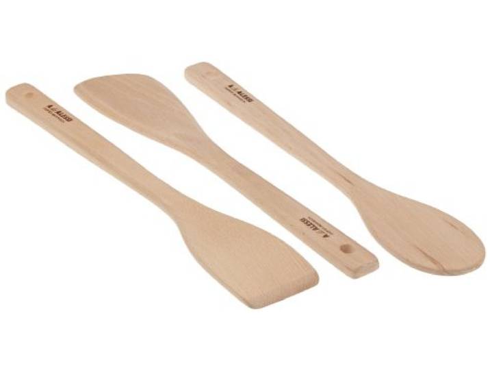 Alessi Ajm27set Kitchentools Set Composé de Une Cuiller de Cuisine\, Une Cuiller à Risotto\, Une Spatule de Cuisine en Bois