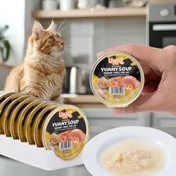 UNIQ PETS Katzennassfutter ROYAL CHICKEN Huhn und Krillbrühe 30 g x 8 Stück