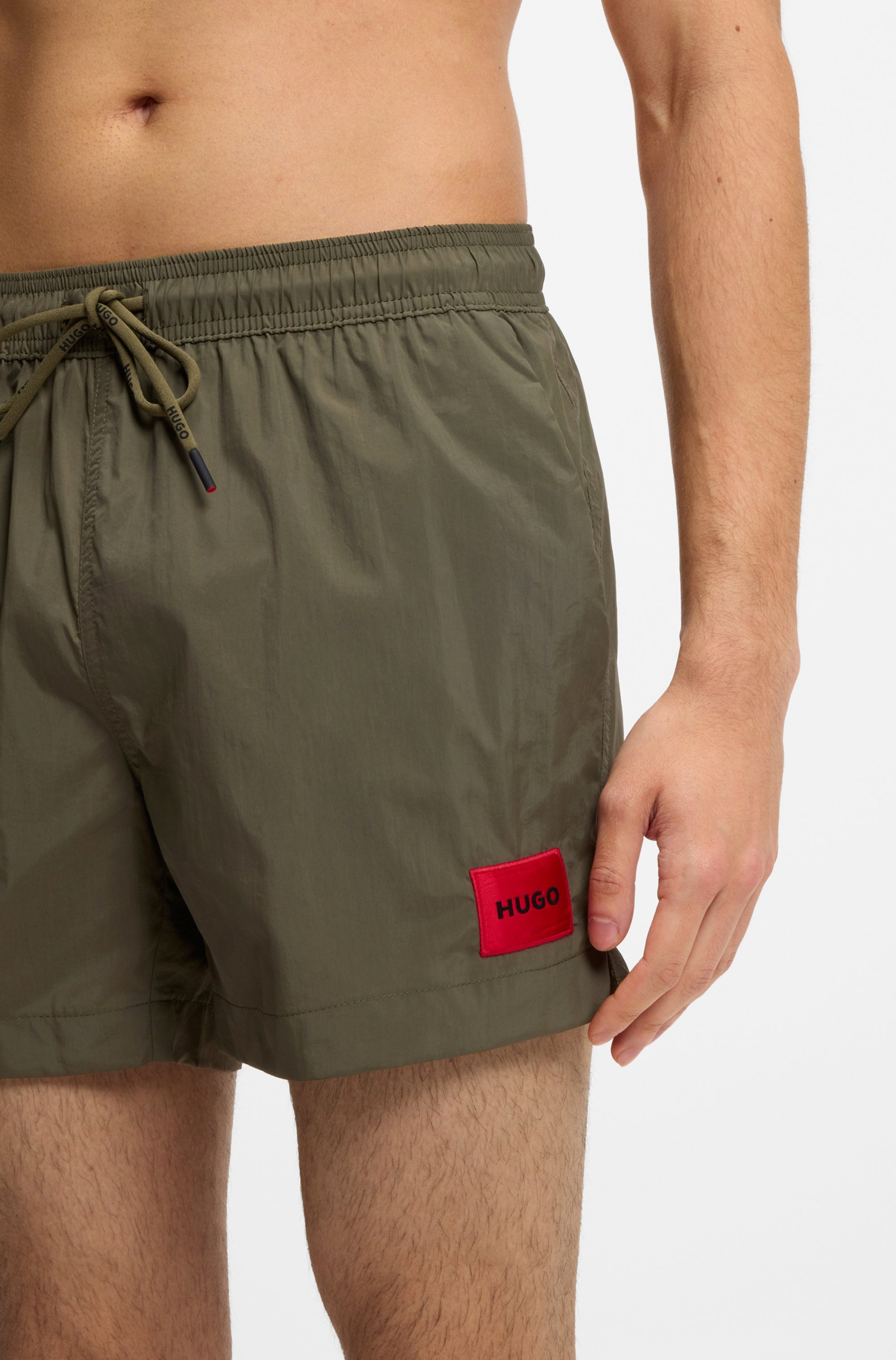 Badeshorts HUGO UNDERWEAR "DOMINICA", Herren, Gr. XL (54), N-Gr, grün, Web, Obermaterial: 100% Polyacryl, Badehosen Badeshorts