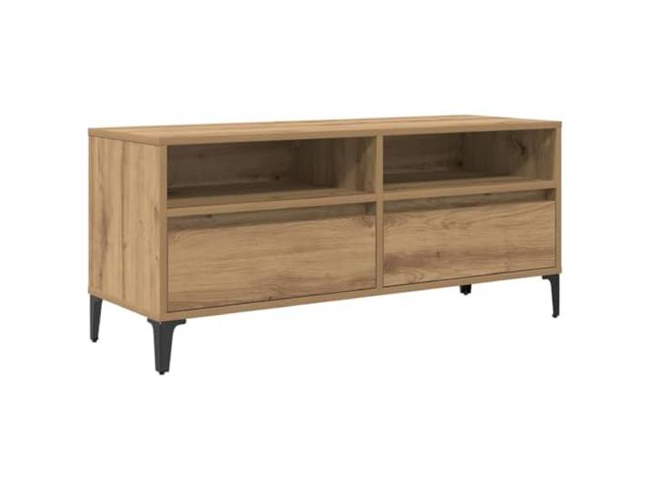LMTYOENFG TV-Schrank Artisan-Eiche TV Lowboard mit 2 Schubladen 100cm Rustikales TV-Board für Wohnzimmer und Schlafzimmer: 2 sanfte Schubladen und 1 Fach bieten Platz für Ihre Elektronik.