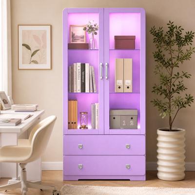 Royalcraft 64'' Tall Display Cabinet with Acrylic Doors and LED Lights - N/A