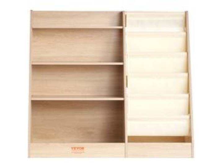 VEVOR 4-stöckiges Bücherregal aus MDF für Kinder, Sechsstöckiges Bücherregal, Baby-Aufbewahrungsregal, Bücher- und Spielzeug-Organizer-Schrank, für Kinderzimmer, Spielzimmer, Kindergarten