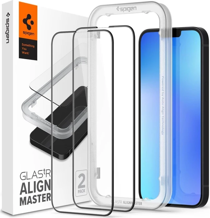 Spigen tR Align Master 2 Pack FC Black iPhone 14/13 Pro/13/16e, 2 Stk