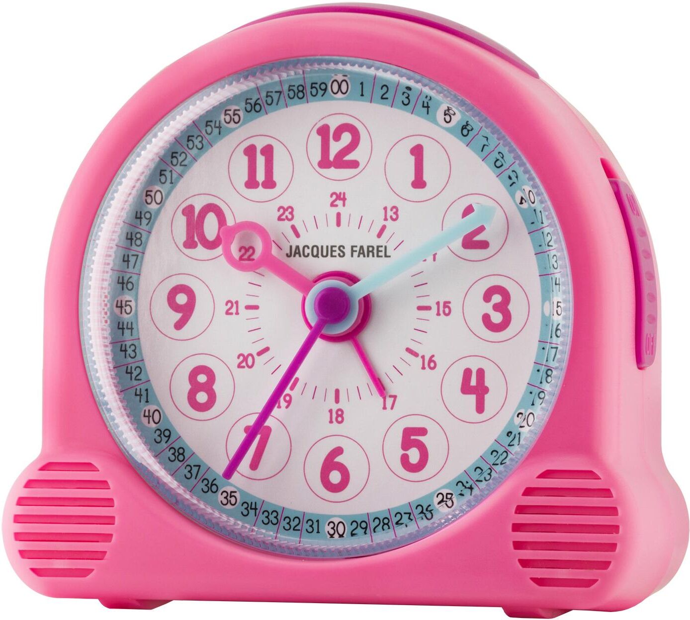 Kinderwecker JACQUES FAREL "Happy Learning, ACL 01", rosa, Wecker, Kinder, Kinderwecker, Quarzwecker,Lernwecker,Mädchen, Geschenkidee,Schulanfang, Kinderzimmer